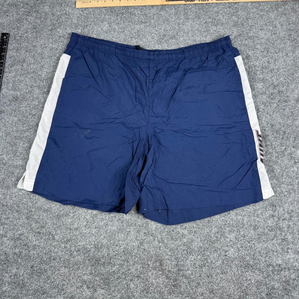 Nike Athletic Shorts Mens Size XXL Navy Blue White Stripe Mesh Lined Sporty